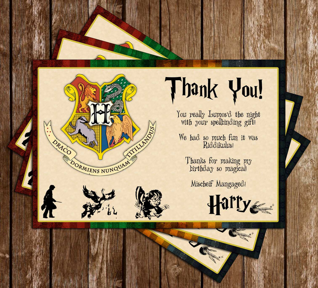 Harry Potter Thank You Cards Free Printable