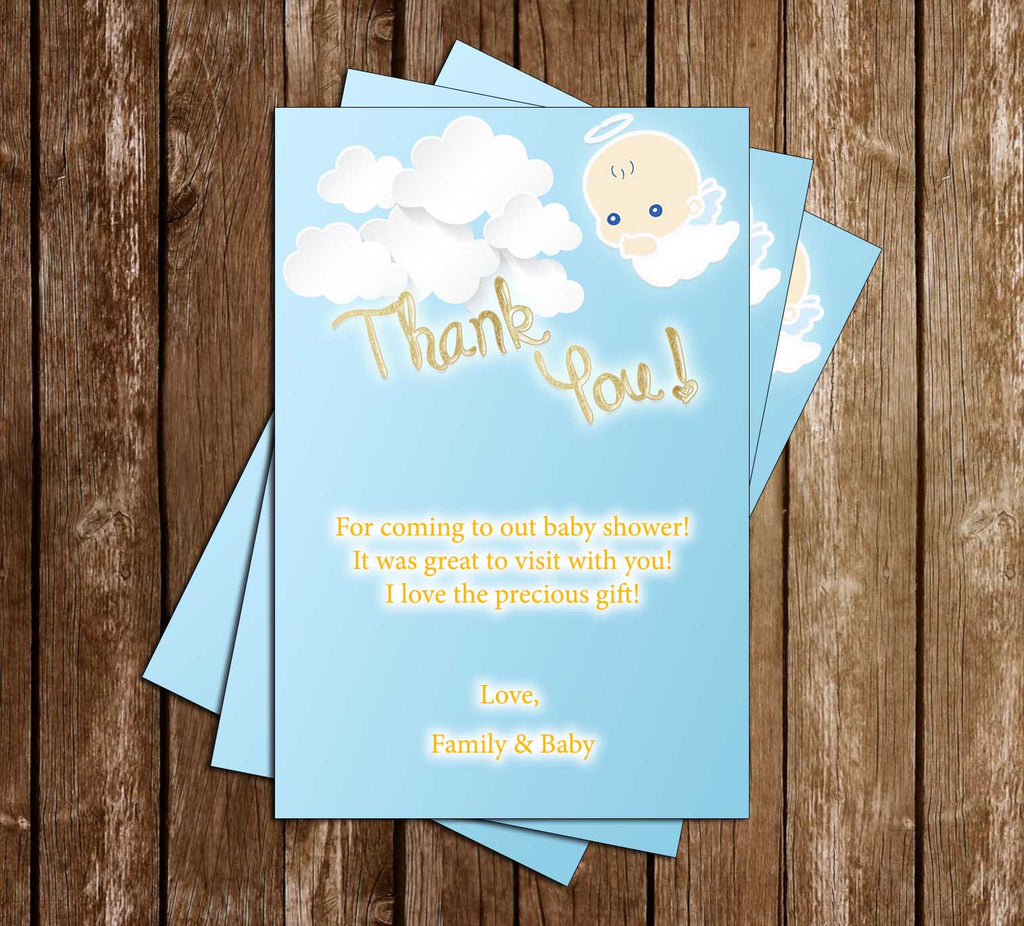 heaven sent - angel - baby shower - invitation