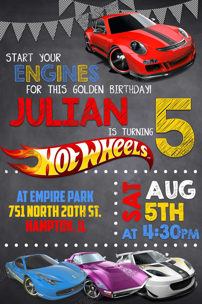 Hot Wheels Birthday Party Invitations 3