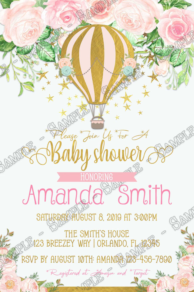 Novel Concept Designs Hot Air Balloon Floral Baby Shower