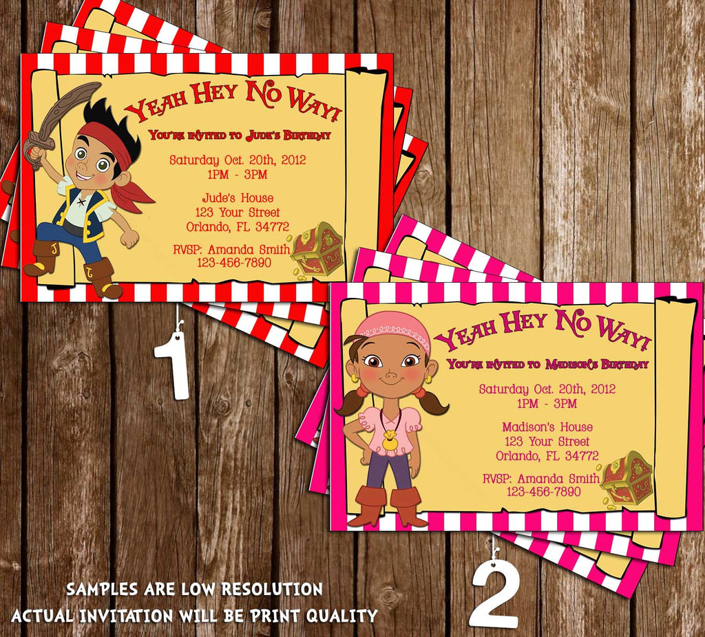 Izzy Pirate Party Invitations 10