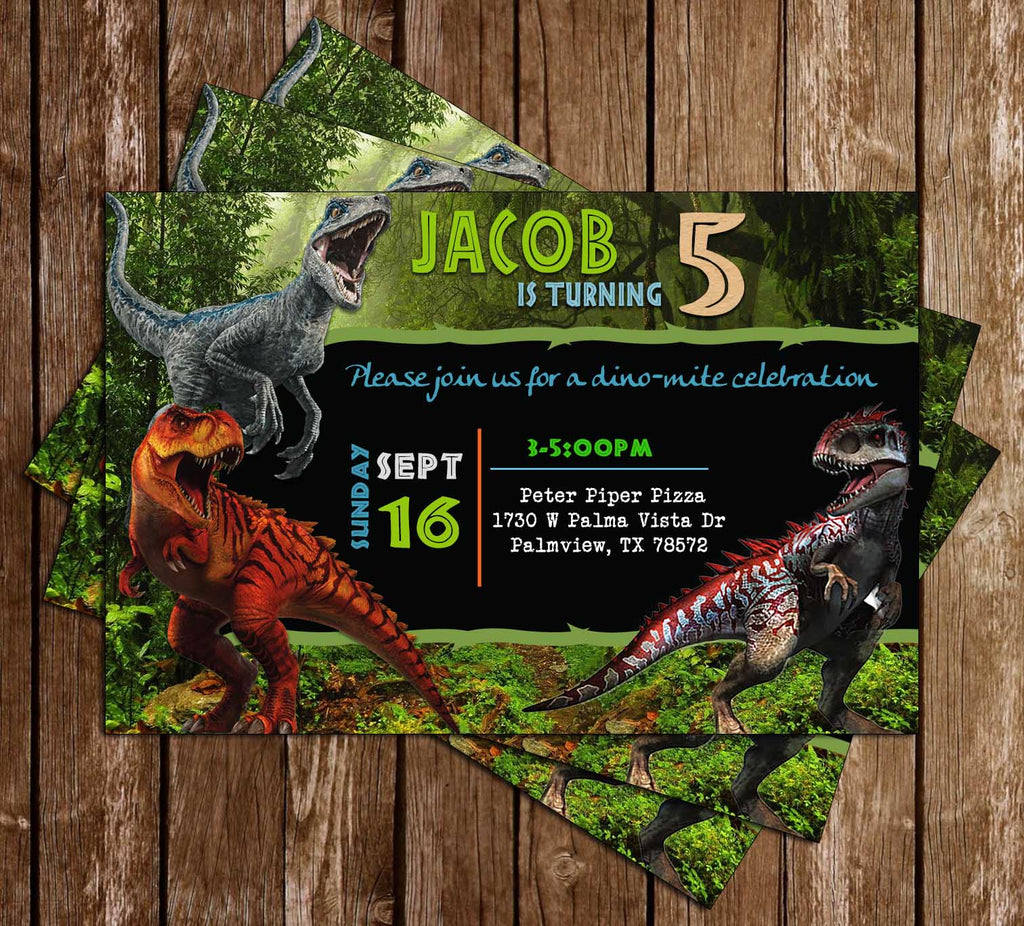 Novel Concept Designs - Dinosaur - Jurassic Park - Birthday - Invitation