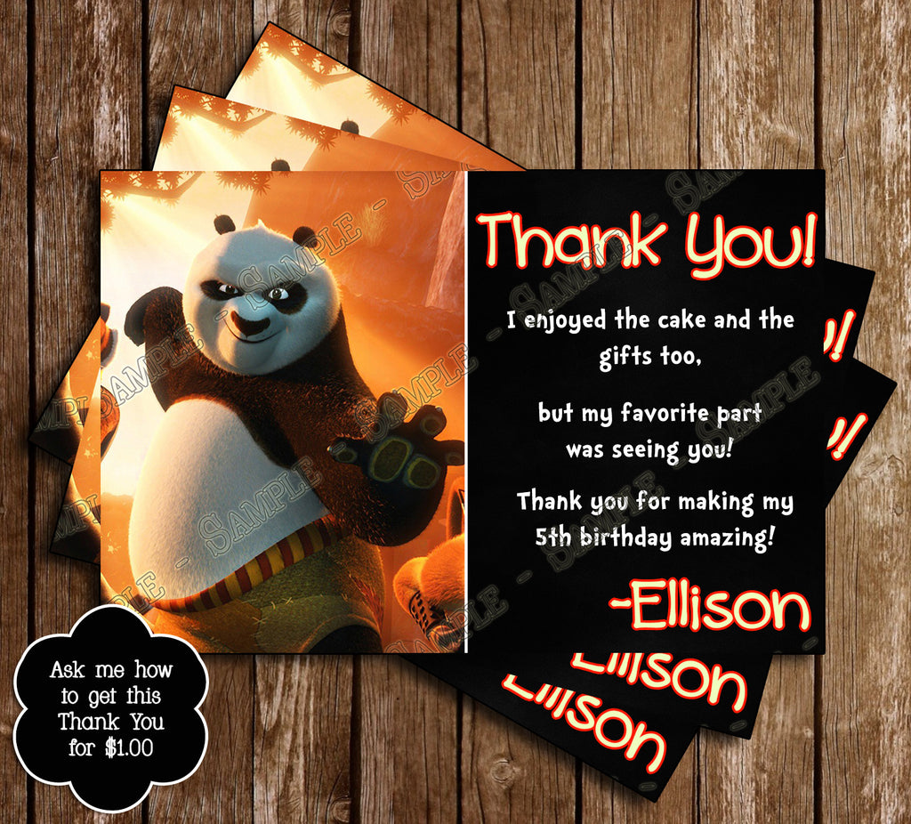 Novel Concept Designs - Kung Fu Panda Movie Bowing Thank You Card