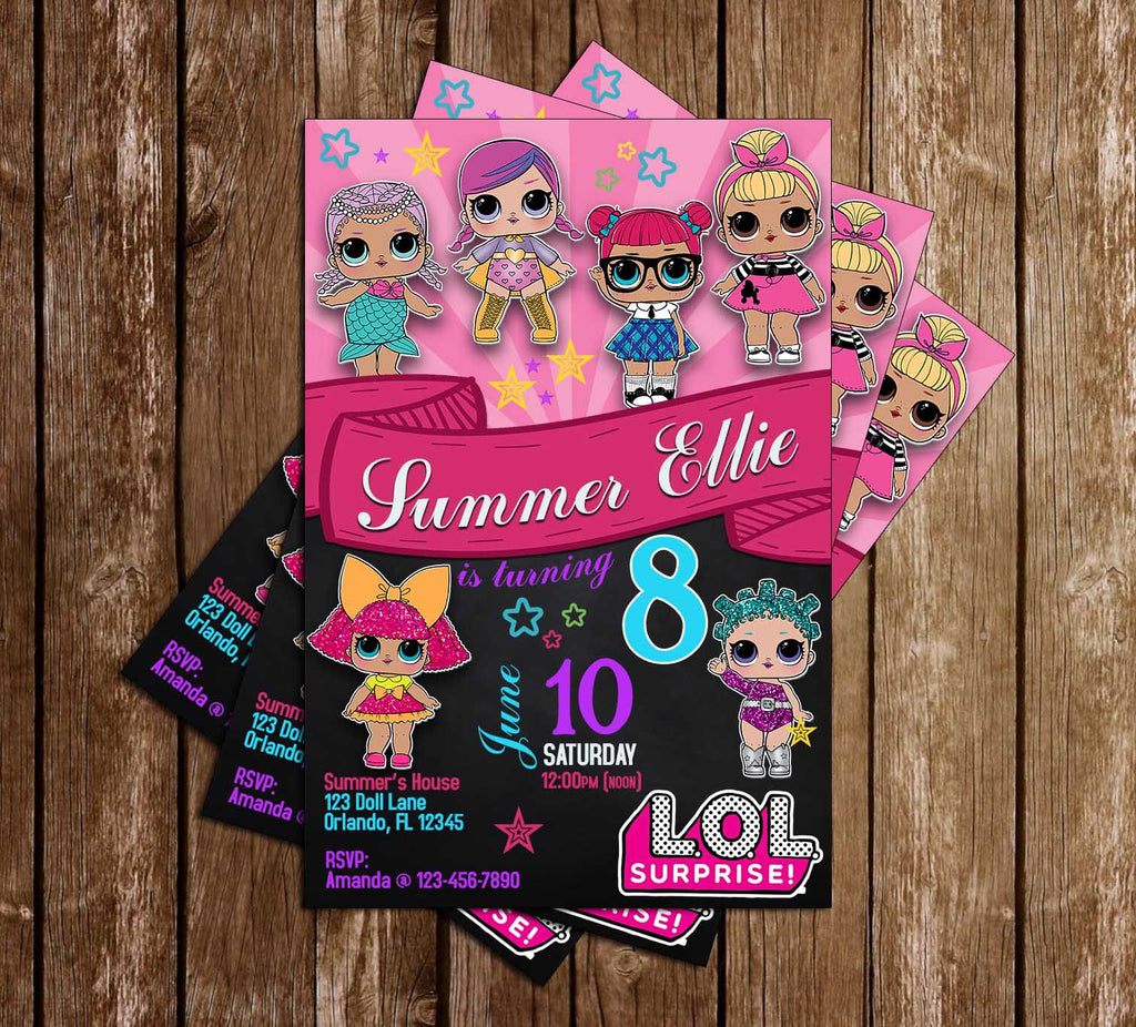 Novel Concept Designs - LOL Dolls - Chalkboard - Birthday Party