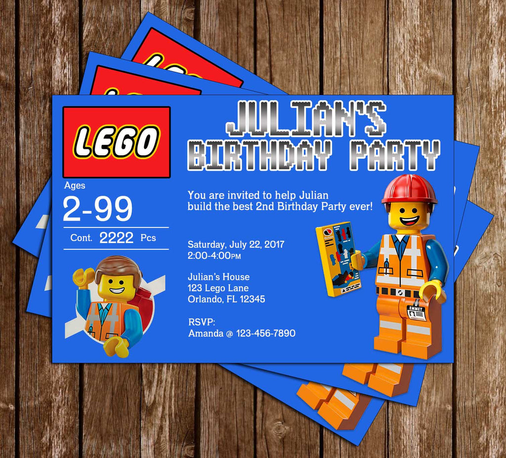 Novel Concept Designs Lego Box Birthday Party Invitation