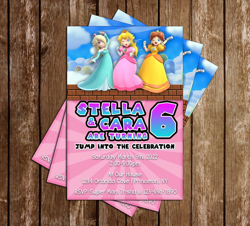 Mario Princesses - Birthday Party - Invitation