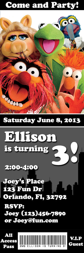 novel concept designs muppets birthday party ticket