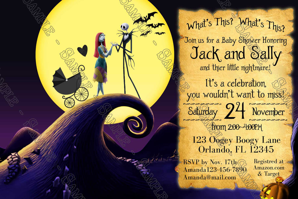 Free Printable Nightmare Before Christmas Baby Shower Invitations