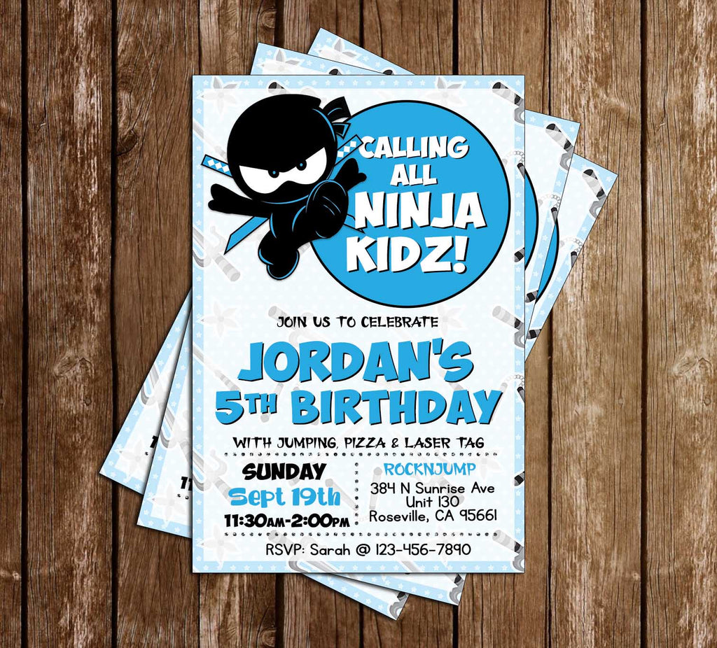 Novel Concept Designs - Ninja Kidz - Karate - Birthday Party - Invitation