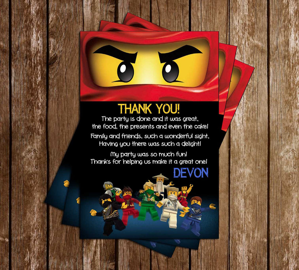 Free Printable Ninjago Thank You Cards