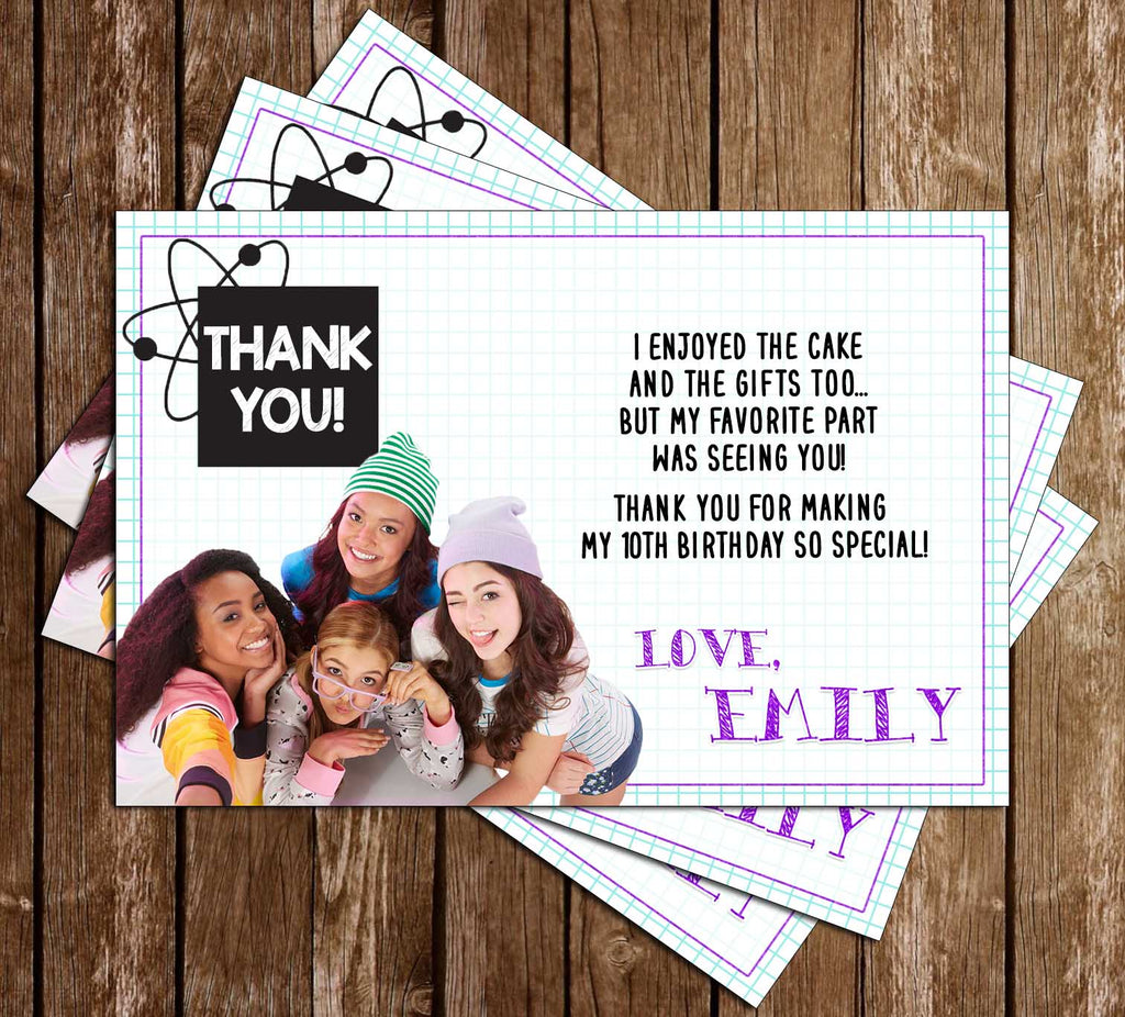 Novel Concept Designs Project Mc2 Mc Squared Birthday Party Thank You Card