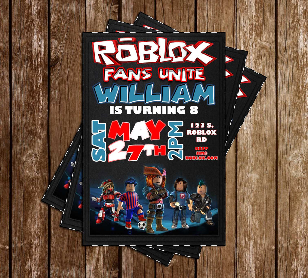 Novel Concept Designs Roblox Game Birthday Party Thank You Card - roblox event sign happy birthday signs custom thank you cards