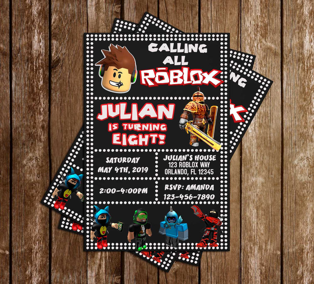 Novel Concept Designs Roblox Tall Birthday Party Invitation - roblox tall character