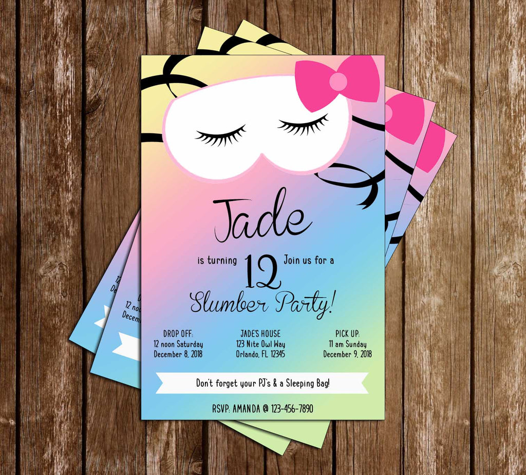 slumber party invitations wording