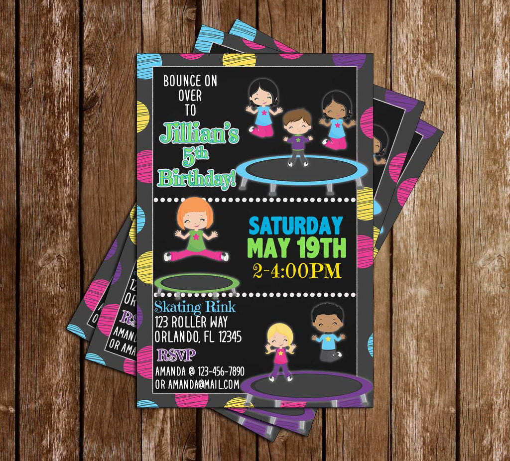 Gluren heden Kelder Novel Concept Designs - Trampoline Park - Jump - Birthday - Party -  Invitation