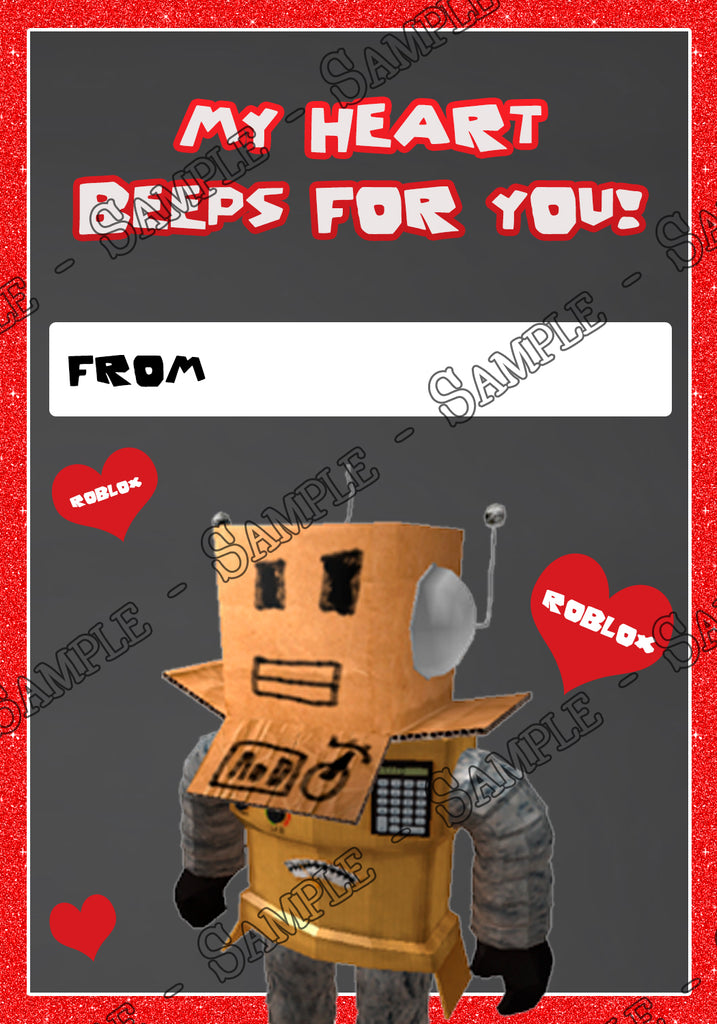 Roblox Valentines Cards Printable