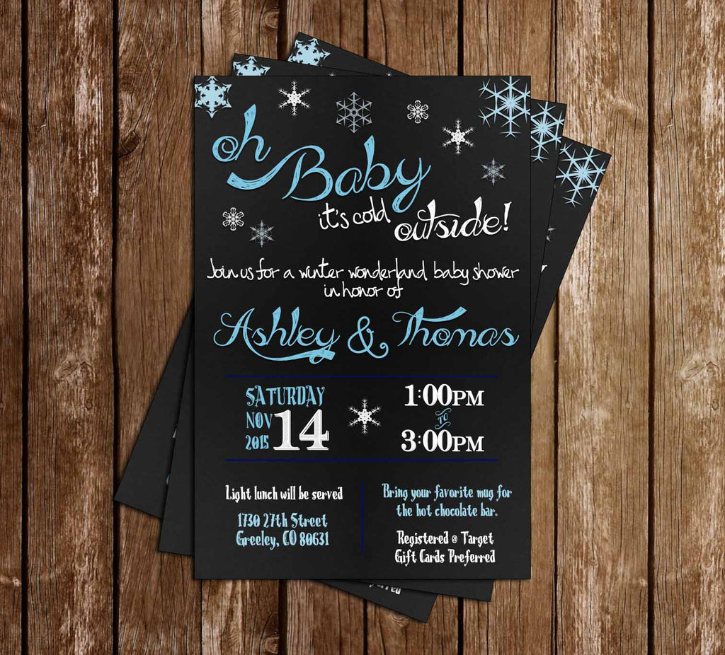 winter wonderland invitations for baby shower
