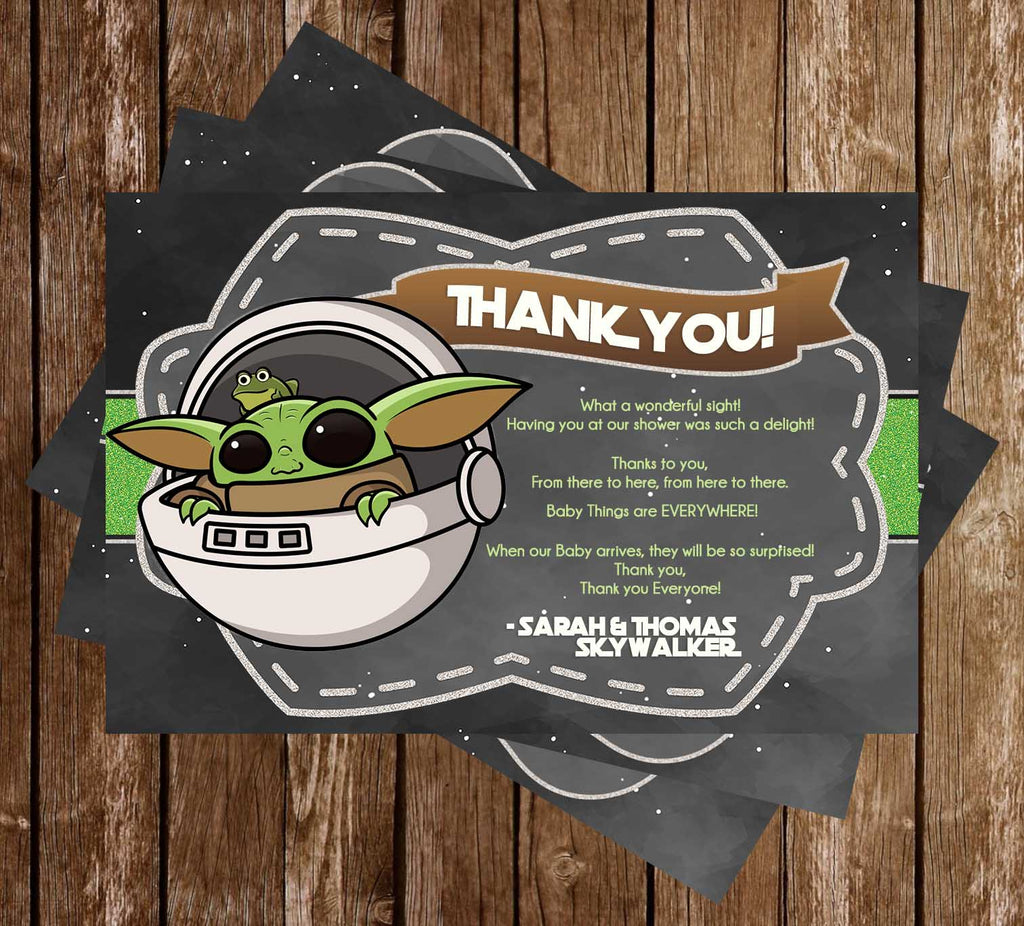 Sympton Buitensporig Liever Novel Concept Designs - Star Wars - Baby Yoda - Baby Shower - Thank You Card