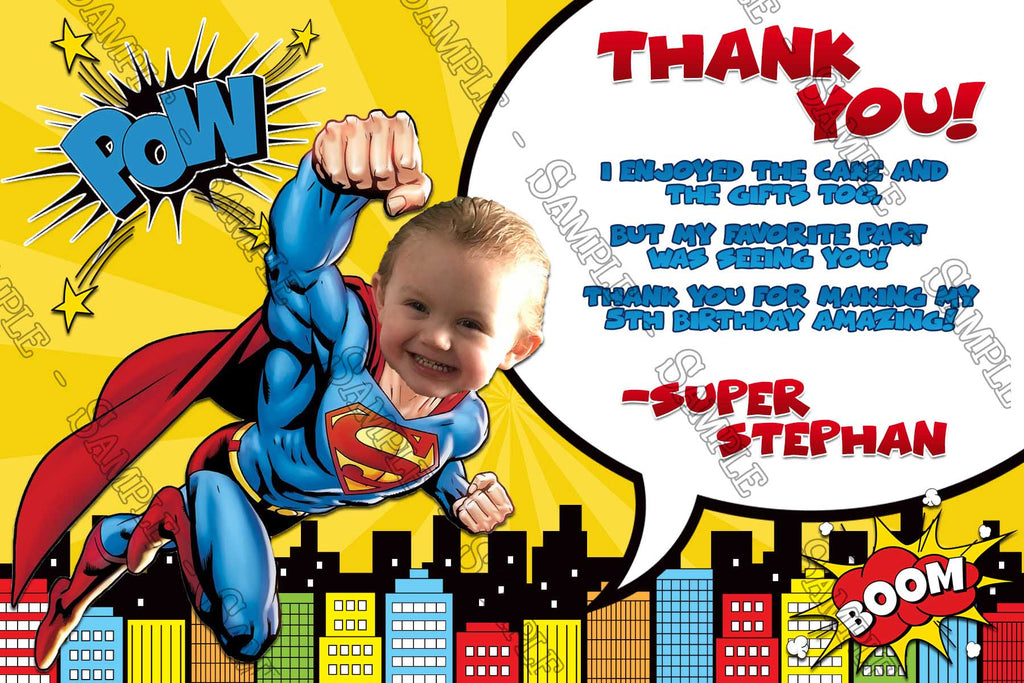 Novel Concept Designs - Superman - Superhero - Birthday Party - Invitation