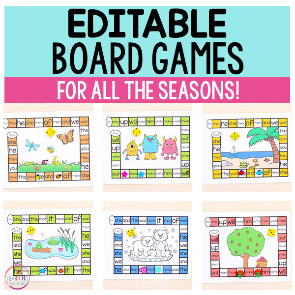 Less board. Seasons Board game. Editable.