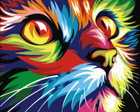 Pet Colorful Cat Diy Paint By Numbers Kits VM00102