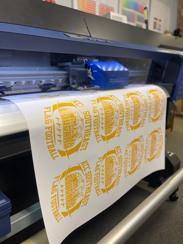 digital printer in action printing transfer