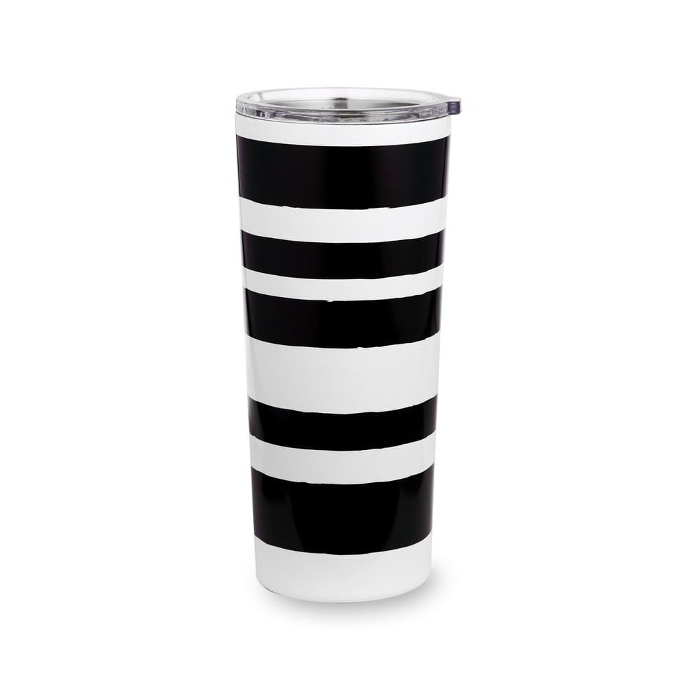 Kate Spade New York Stainless Steel Tumbler, Black & White Stripe -  Outliving