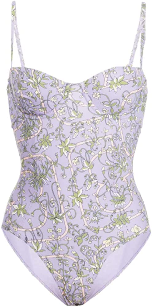 Tory Burch Women's Printed Underwire One Piece Swimsuit, Lilac Garden –  Bluefly