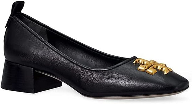 Tory Burch Women's Eleanor Black Leather Heeled Loafers Shoes – Bluefly