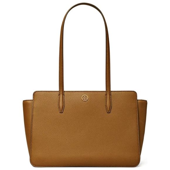 Tory Burch Robinson Pebbled Tote, Bistro Brown – Bluefly
