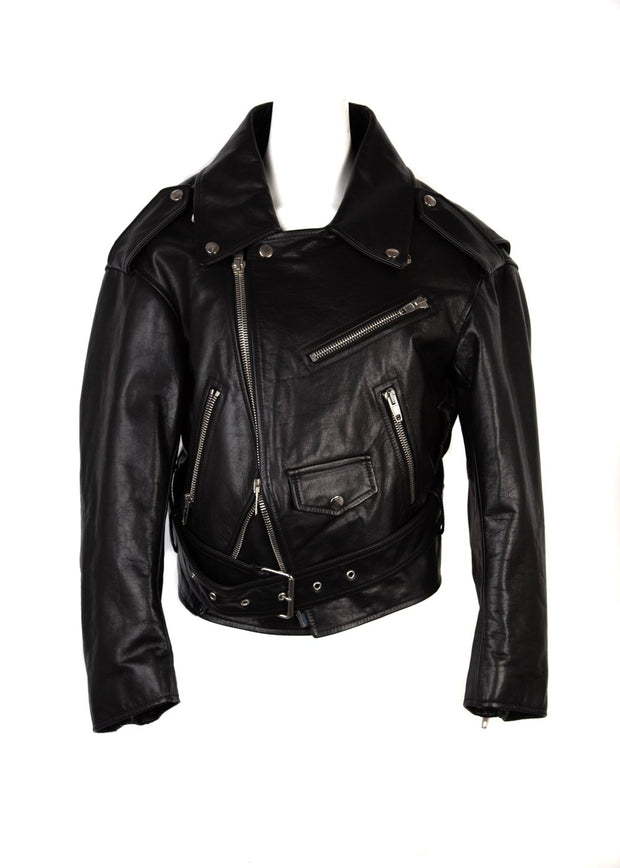 balenciaga oversized leather jacket