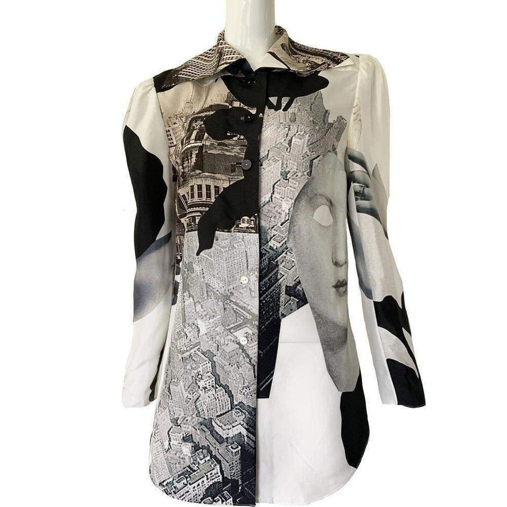 らによる CARVEN - Carven Dada-print Habotai-silk dressの通販 by