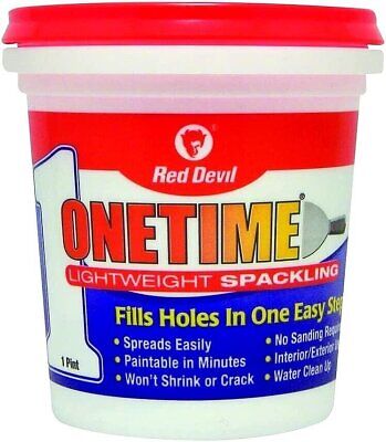 Red Devil 0548 ONETIME Lightweight Spackling, 1 Pint, Pack of 1, White