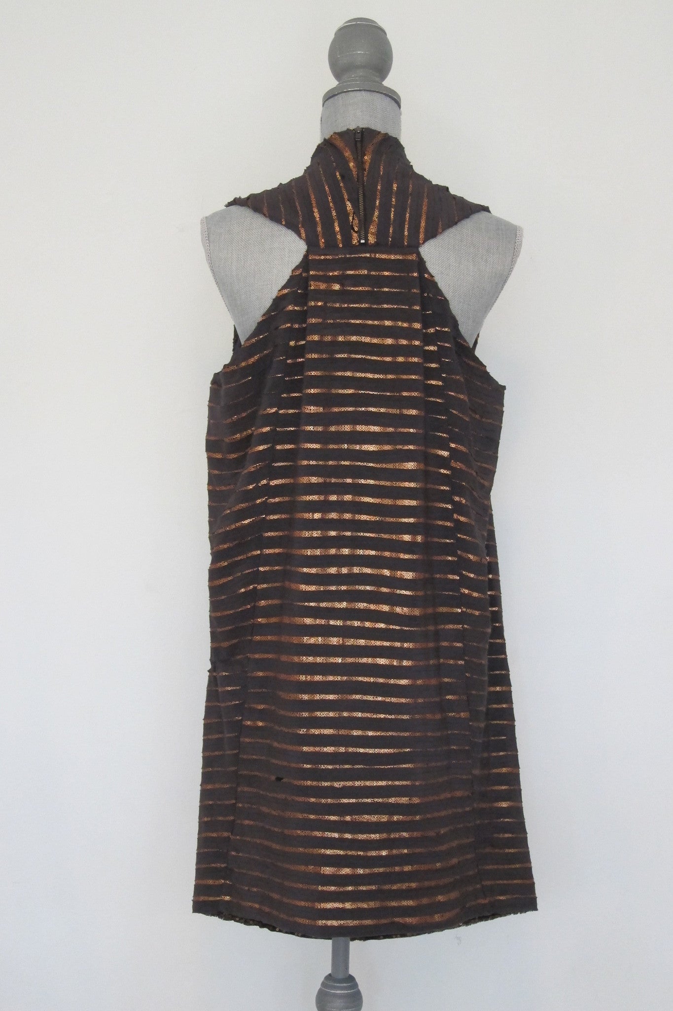 bronze sequin silk dress - K* STAR CLOSET