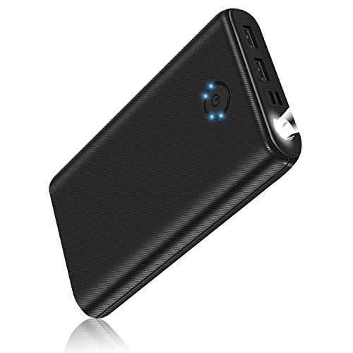 Portable Charger Power Bank 26800mAh, Phone Charger mosila Huge Capacity, Battery Pack with Flashlight, 2 USB Output Ports, Compatible Smart Phone Tablet Android Phone and Other Devices (Black)