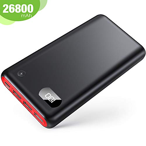 Heibor Portable Charger Power Bank 26800mAh Ultra High Capacity with Flashlights & LCD Digital Display, 3 USB Output & Dual Input Fast Charging External Battery Pack Compatible with All Smart Phones