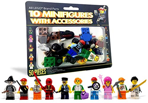10 LEGO Minifigure-menneskefigurer med i en blisterpakning | 50 autentiske stykker Sortiment af minifigurer fra USA – UnlimitedCellular
