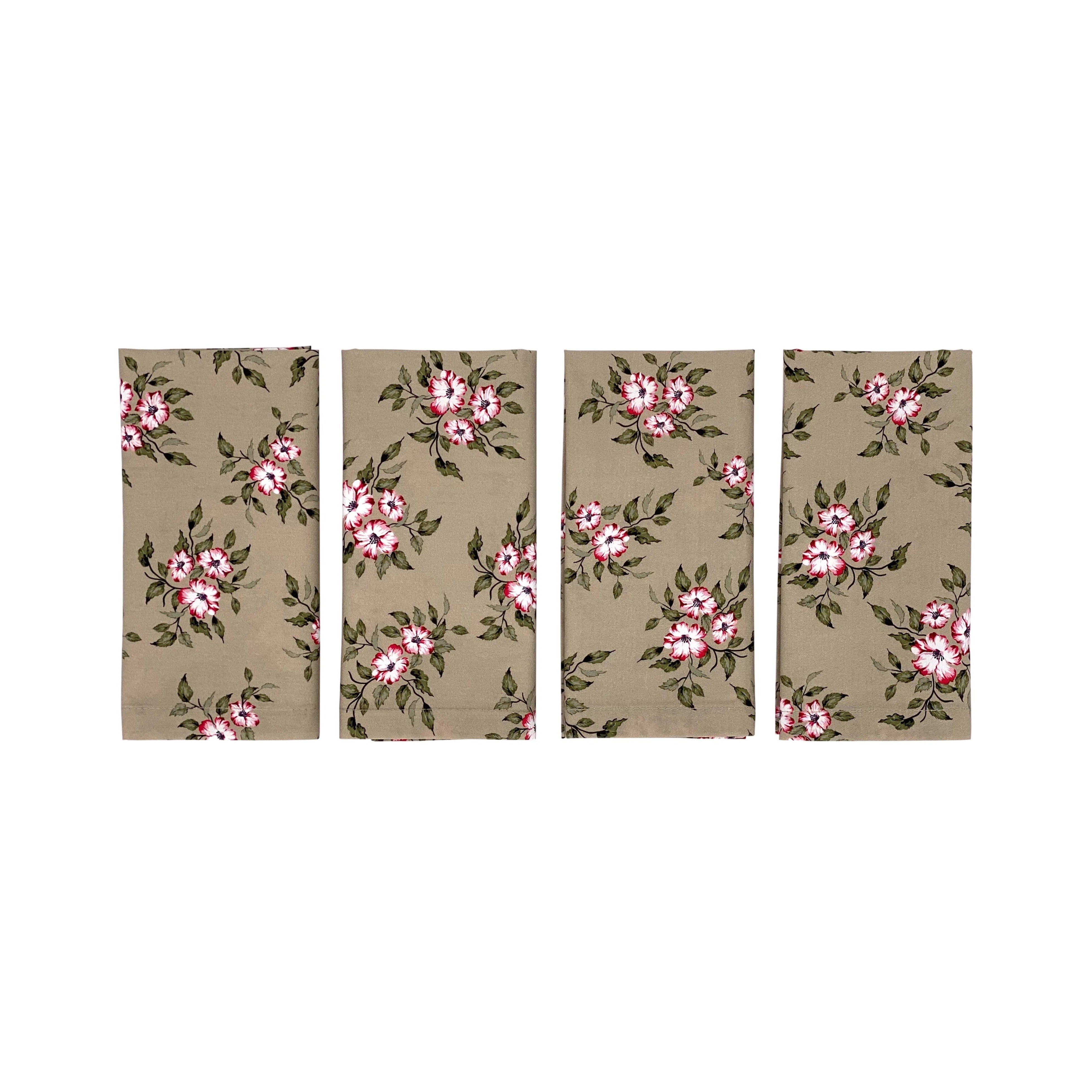 Flora Organic Cotton Napkins, DESERT ROSE - SET OF FOUR image