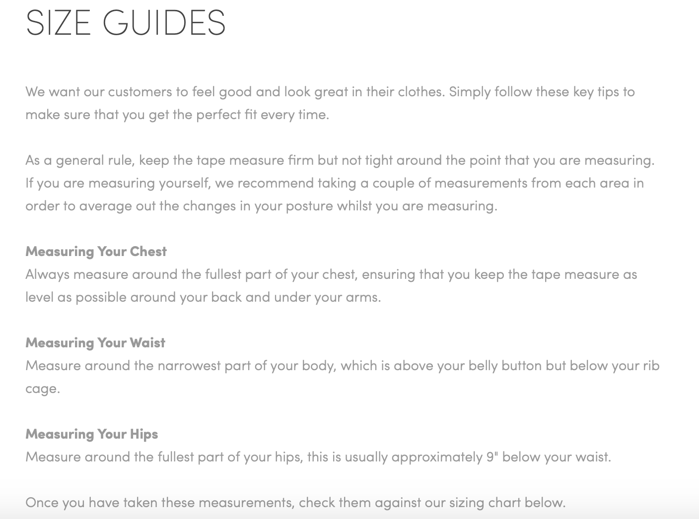 Apricot Size Guide – The Details Boutique