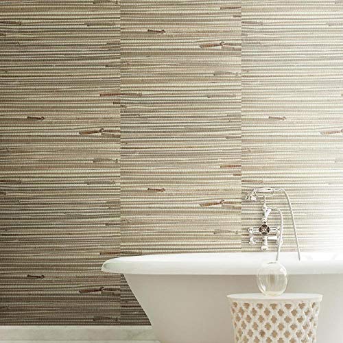 York Wallcoverings NZ0781 Sea Grass Grasscloth Wallpaper, Cream, Beige ...