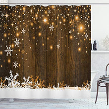 Ambesonne Christmas Shower Curtain, Cloth Fabric Bathroom Decor Set with Hooks, Snowflakes, 70