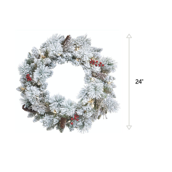 24 inch pre lit christmas wreath