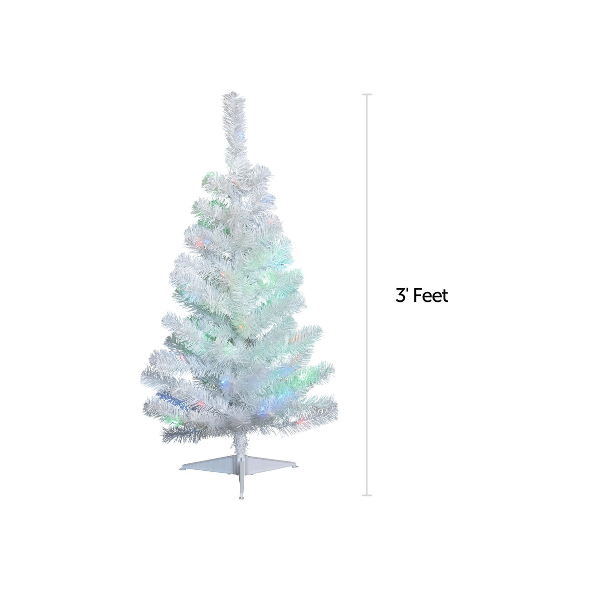 3-ft Small Tabletop Christmas Tree | White | Pre-Lit LED Lights – NOMA