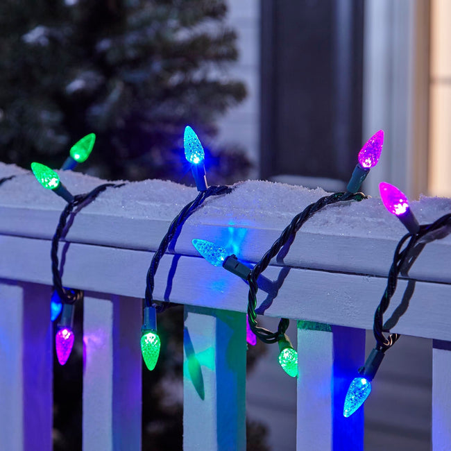 Christmas Lights | C6 LED Bulbs | 70-Ct | Purple, Blue & Green ...