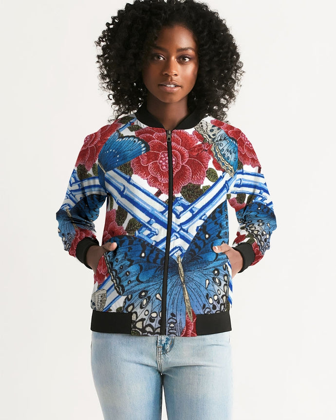 Butterflies and Roses Women's Bomber Jacket