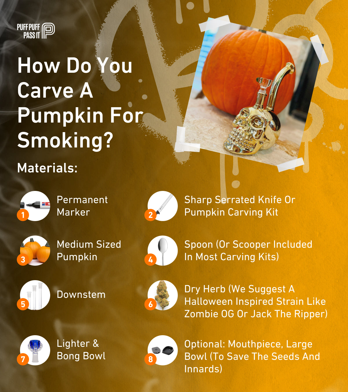 How do you carve a pumpkin for smoking?