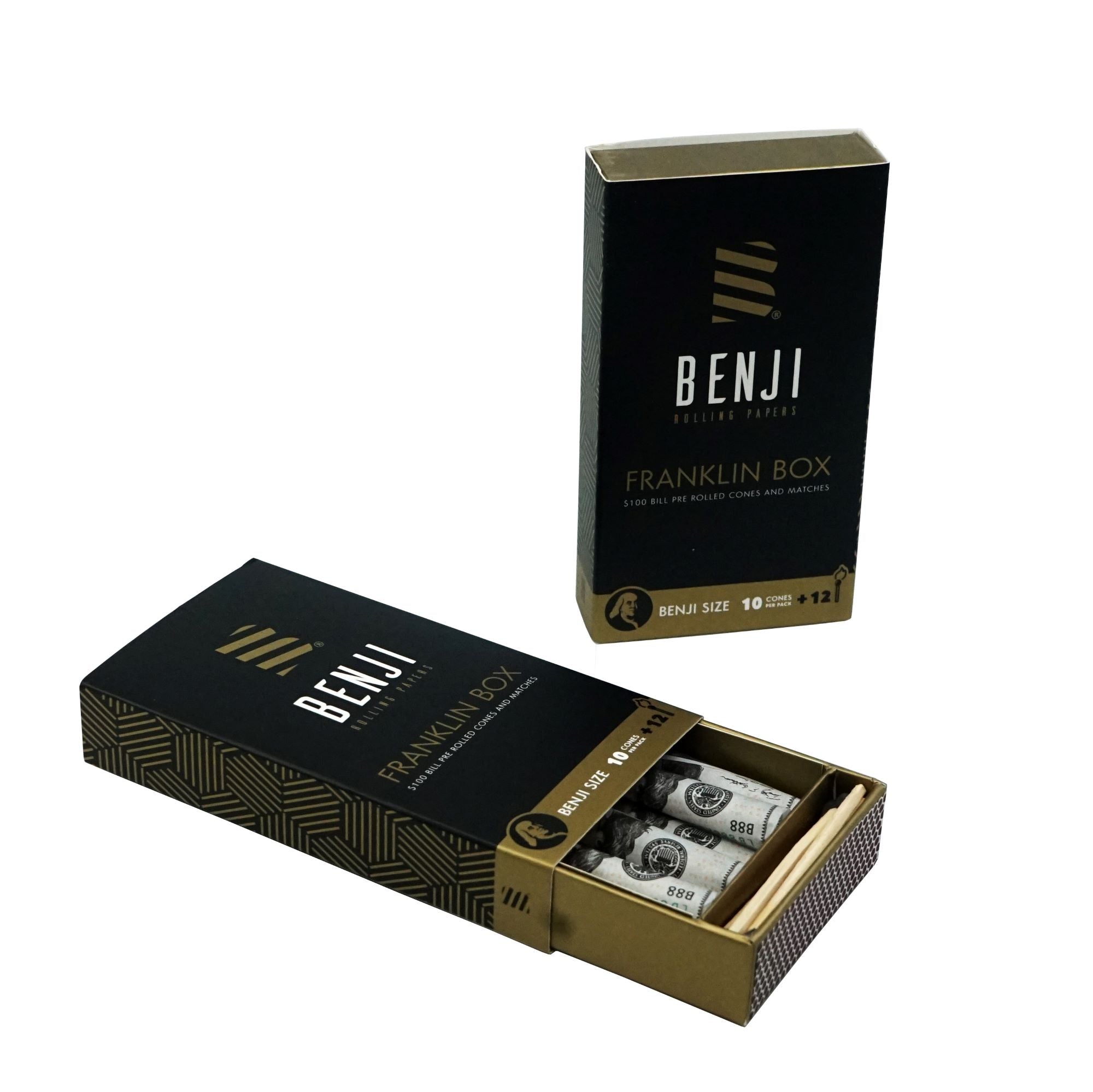 Benji Bankroll Bamboo Rolling Tray Kit, Rolling Papers