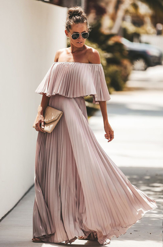 bohemian attire off shoulder