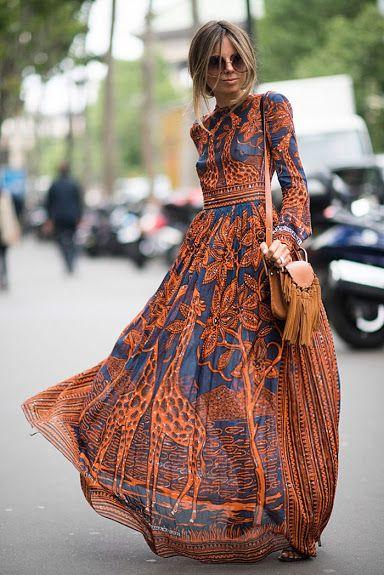 long sleeve boho maxi