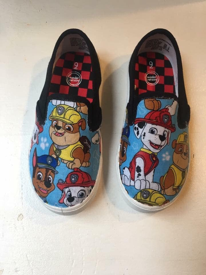 blue character shoes